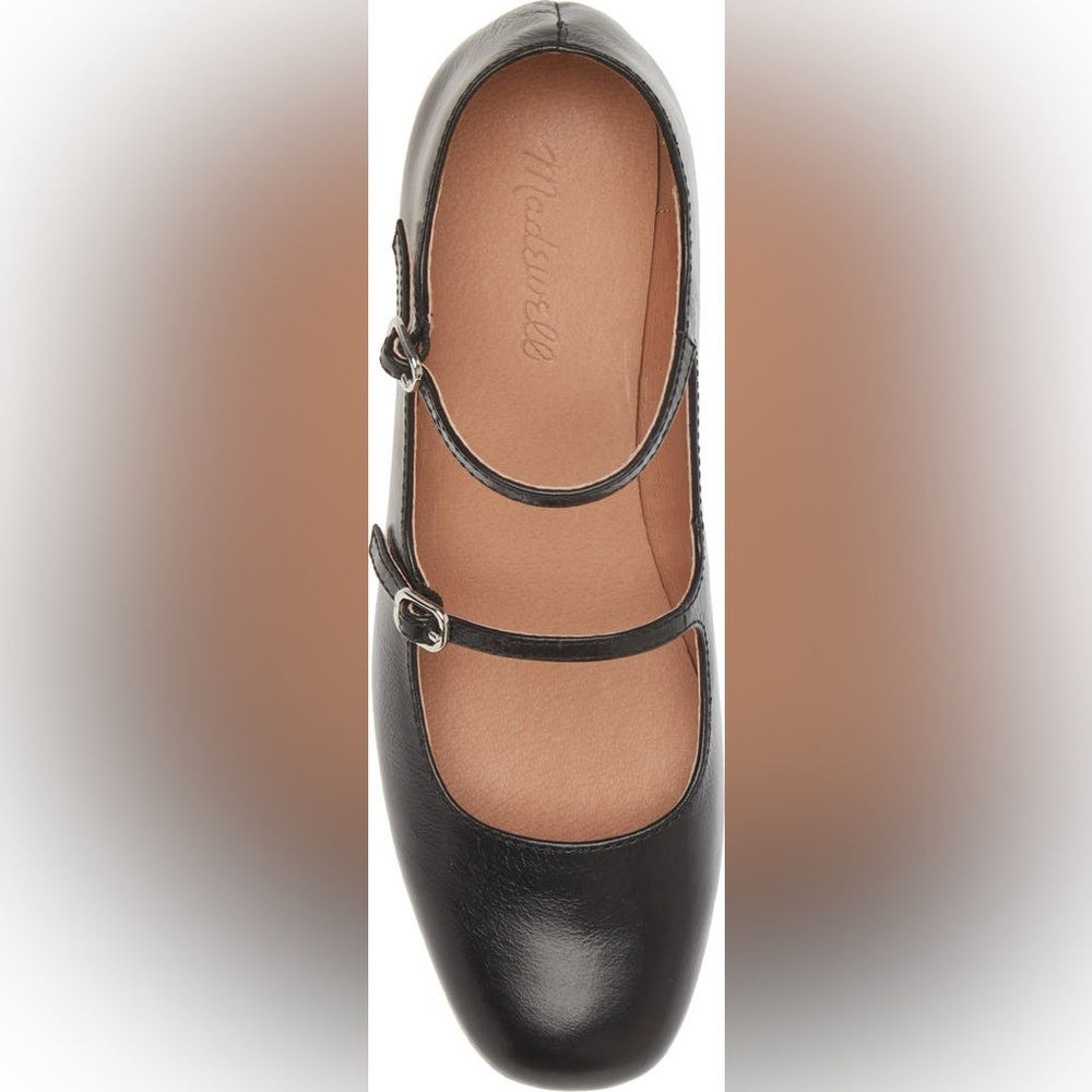 Madewell Nettie Heeled Mary Jane in Black Leather sz 7.5 Women - Picture 7 of 8